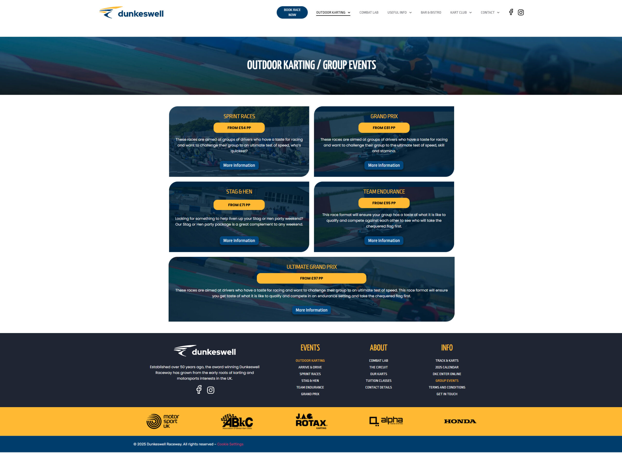 Dunkeswell Raceway Website