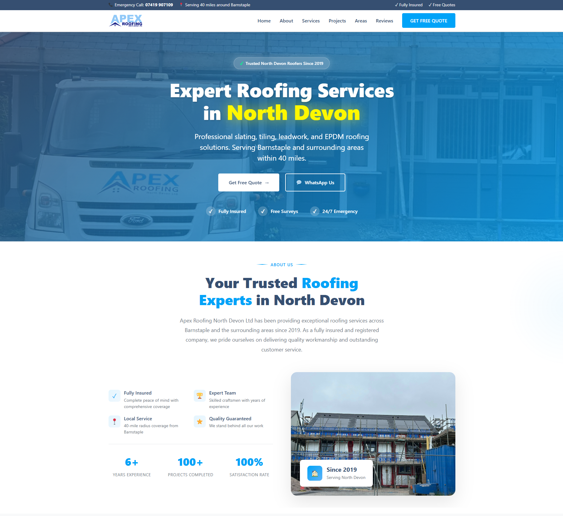 Apex Roofing ND LTD Website